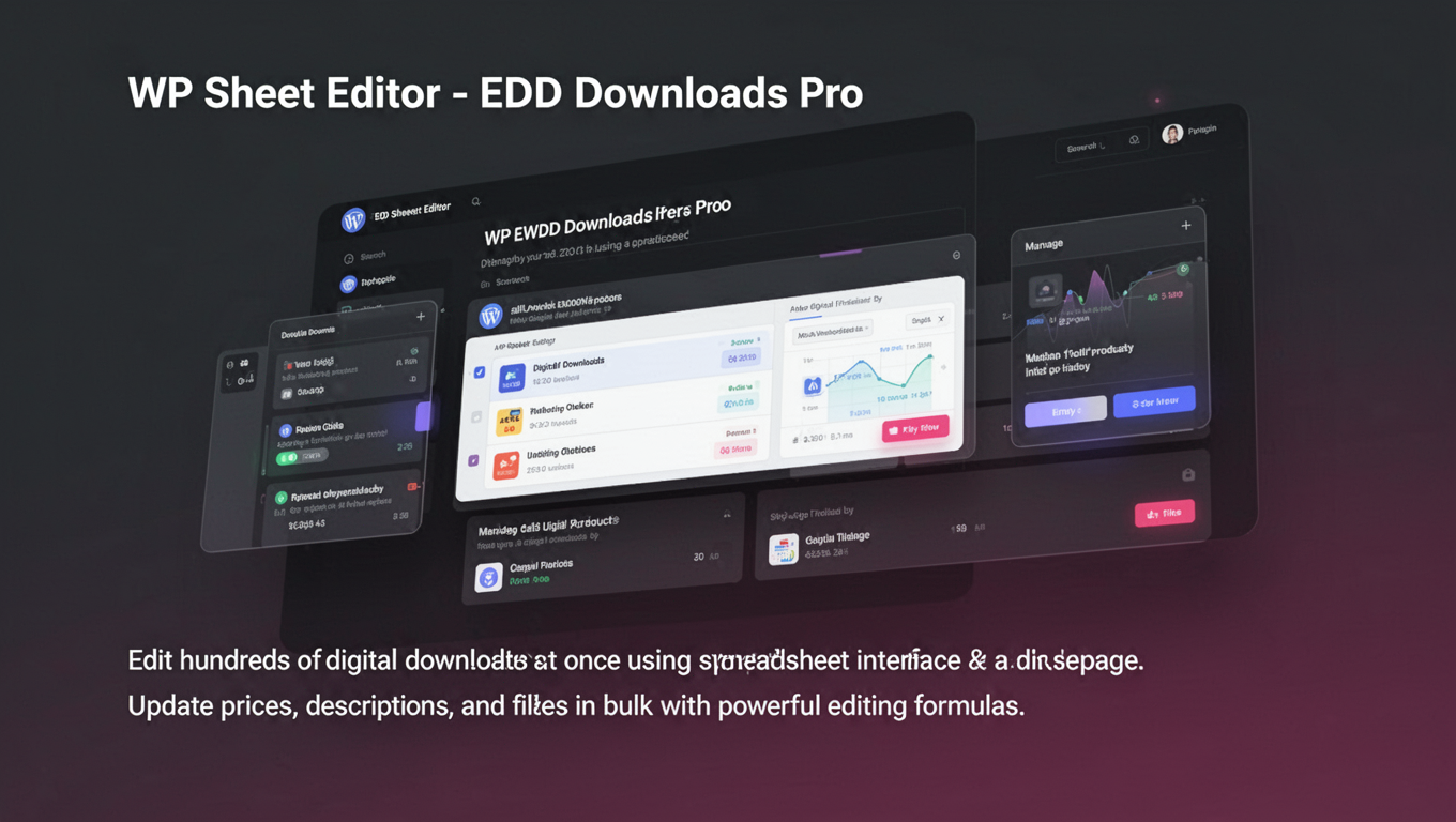 Preview of WP Sheet Editor - EDD Downloads Pro