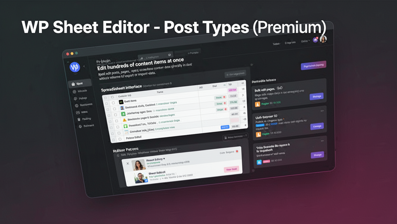 Preview of WP Sheet Editor - Post Types (Premium)