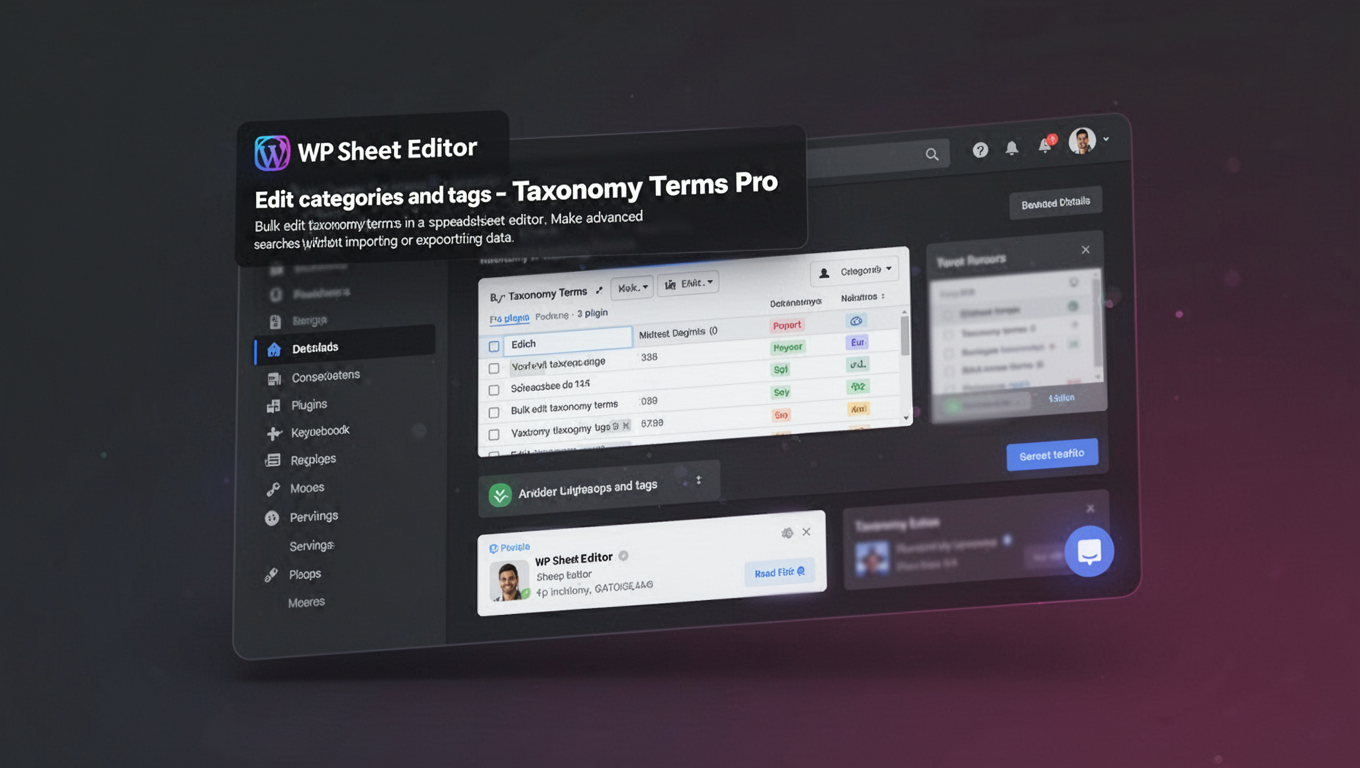 Preview of WP Sheet Editor - Taxonomy Terms Pro