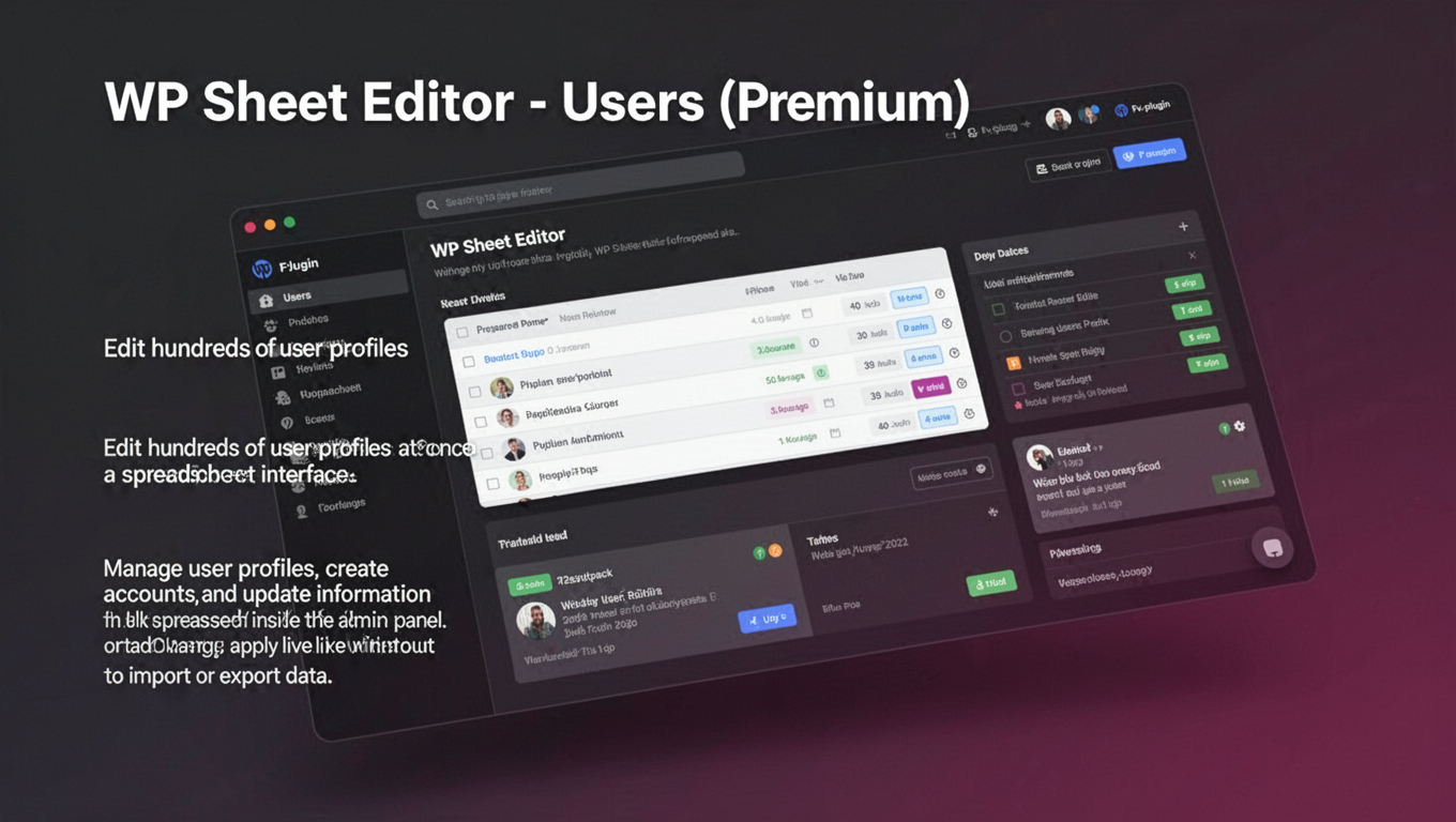 Preview of WP Sheet Editor - Users (Premium)