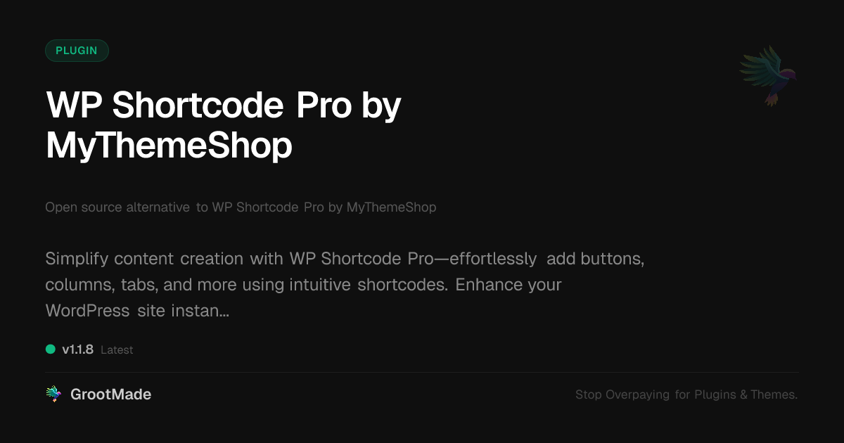 Preview of WP Shortcode Pro by MyThemeShop