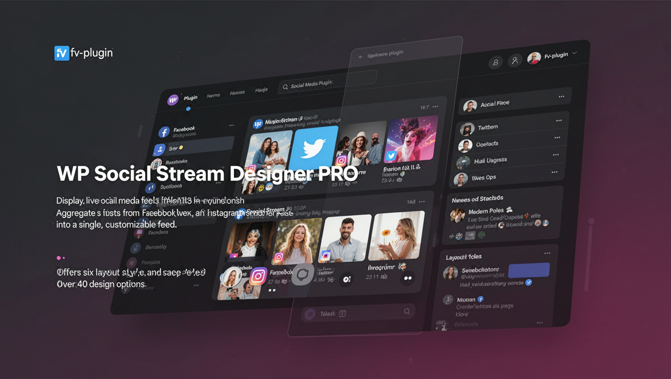 Preview of WP Social Stream Designer PRO