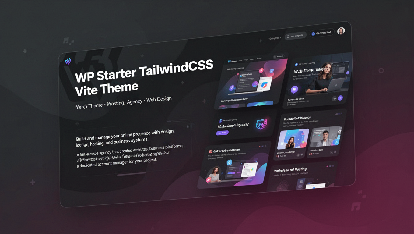 Preview of WP Starter TailwindCSS Vite Theme
