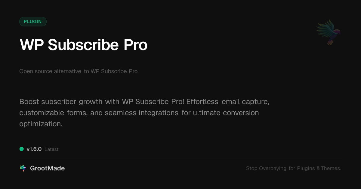 Preview of WP Subscribe Pro
