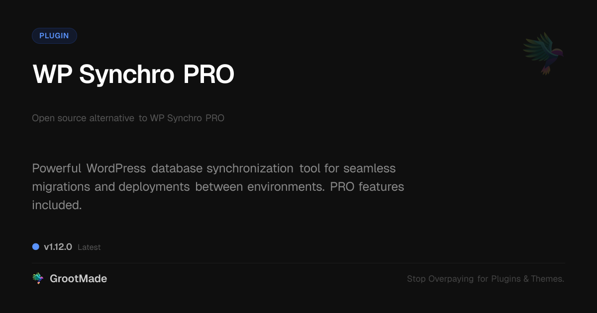 Preview of WP Synchro PRO