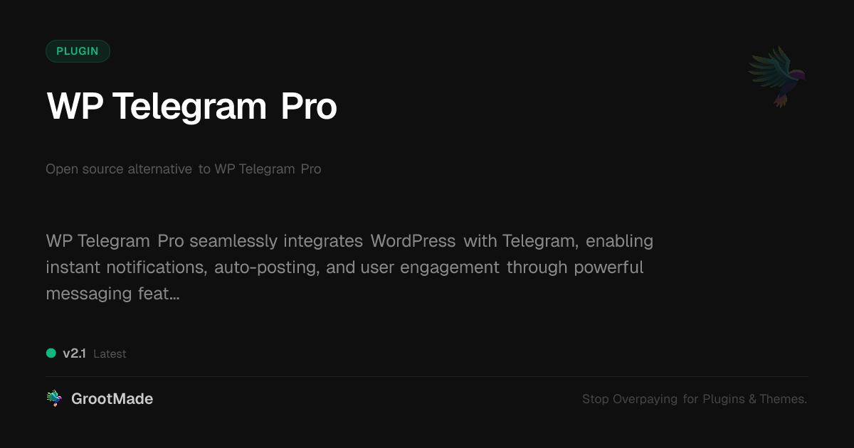 Preview of WP Telegram Pro