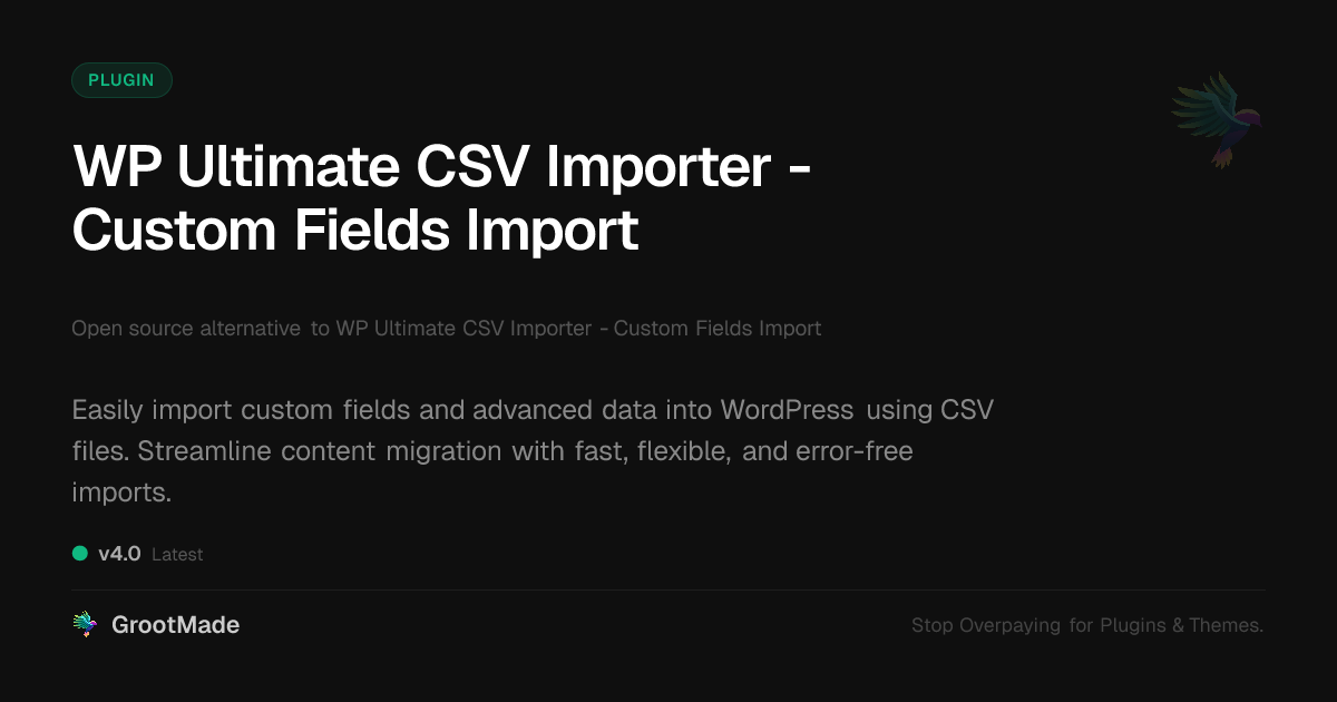 Preview of WP Ultimate CSV Importer - Custom Fields Import