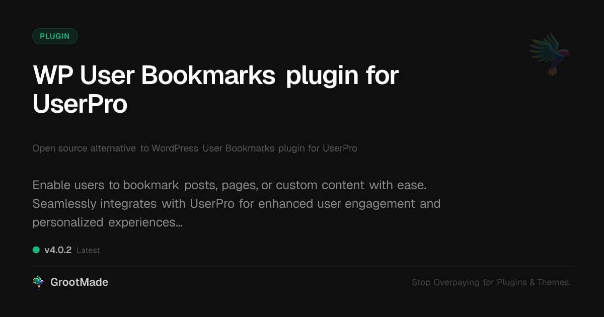 Preview of WP User Bookmarks plugin for UserPro