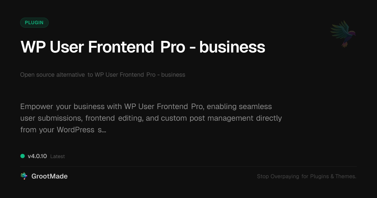 Preview of WP User Frontend Pro - business