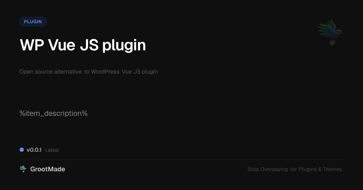 Preview of WP Vue JS plugin