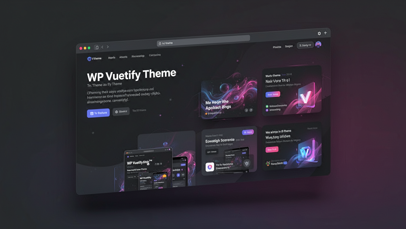 Preview of WP Vuetify Theme