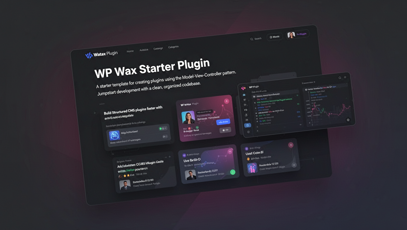 Preview of WP Wax Starter Plugin