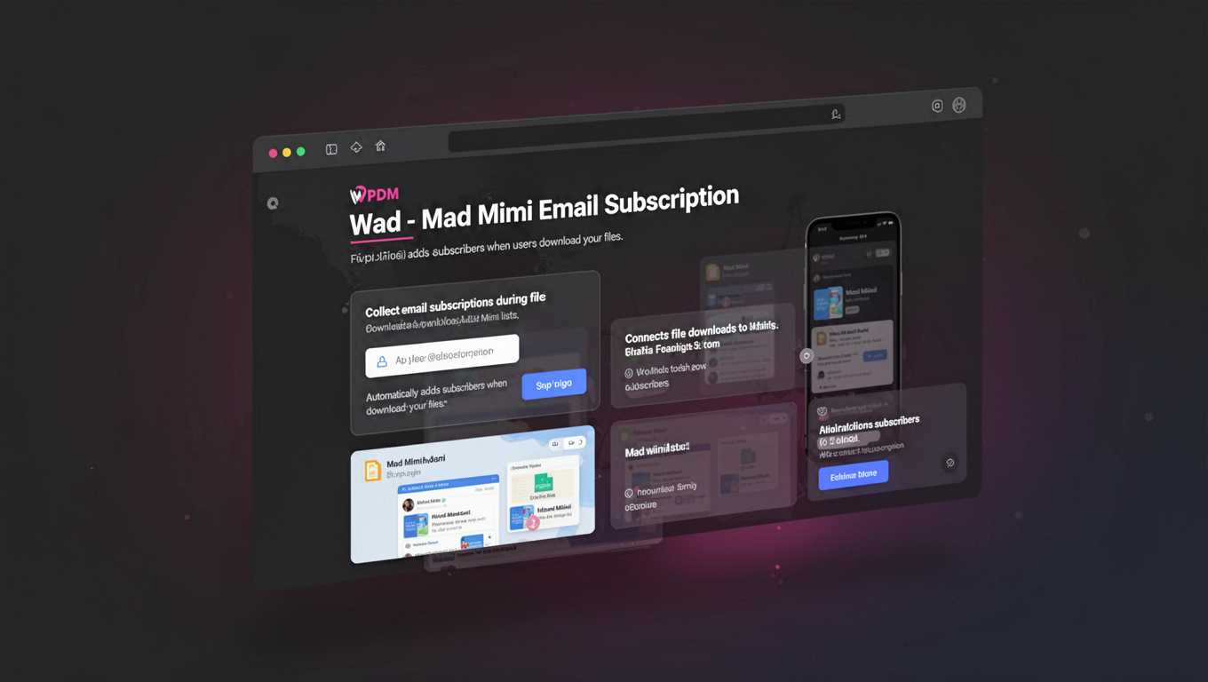 Preview of WPDM - Mad Mimi Email Subscription
