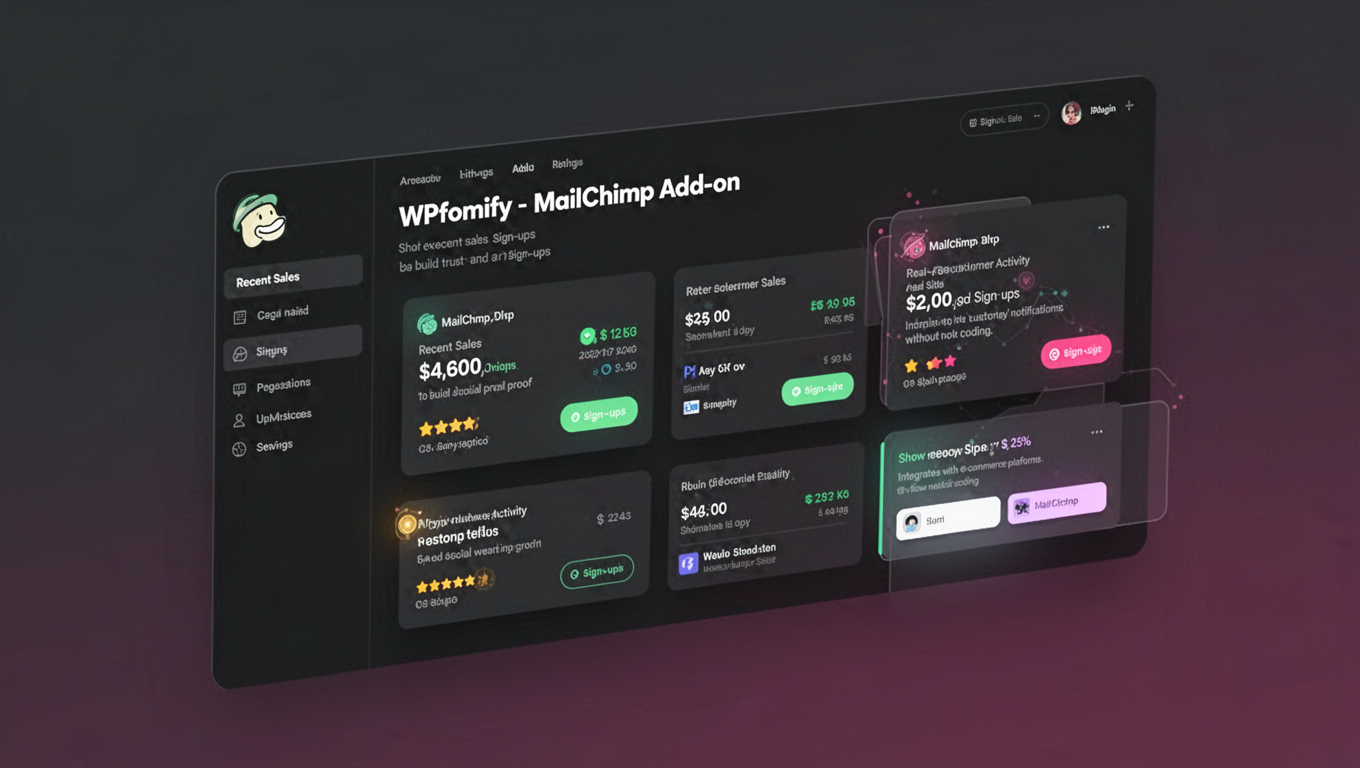 Preview of WPfomify - MailChimp Add-on
