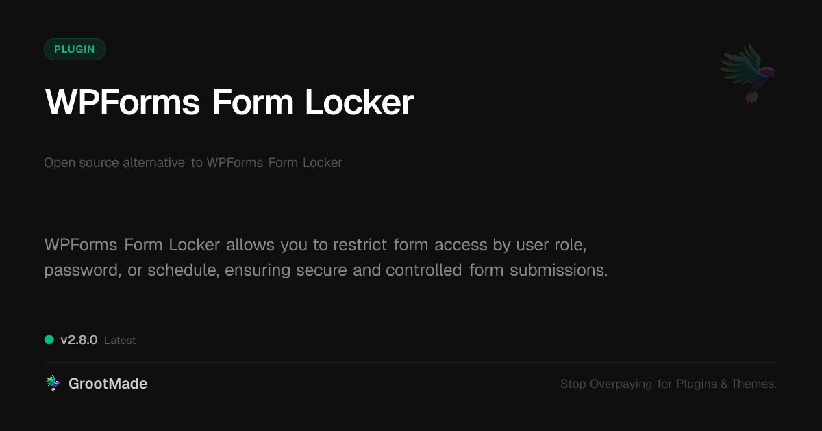 Preview of WPForms Form Locker