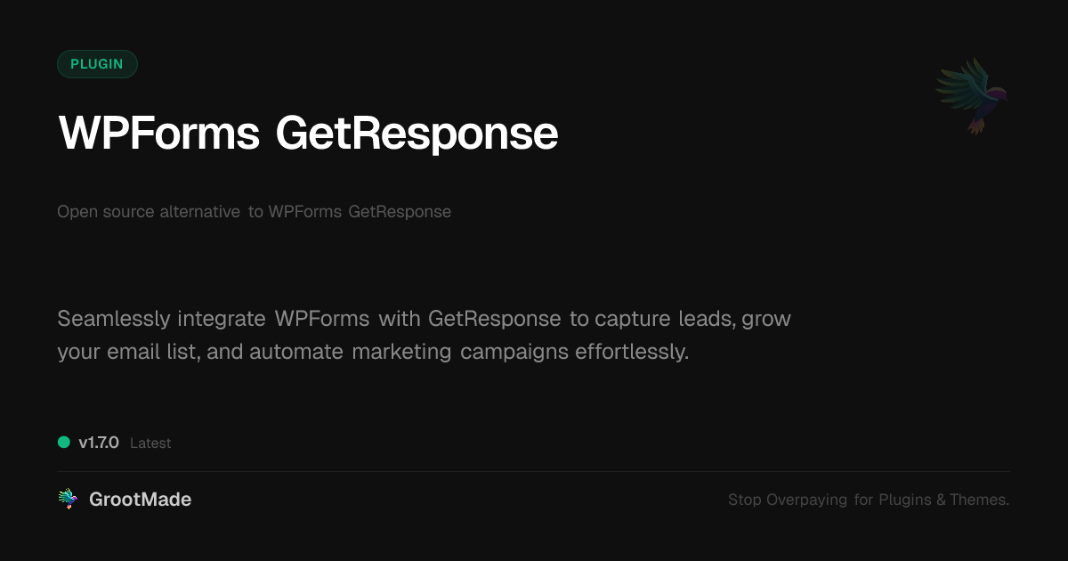 Preview of WPForms GetResponse