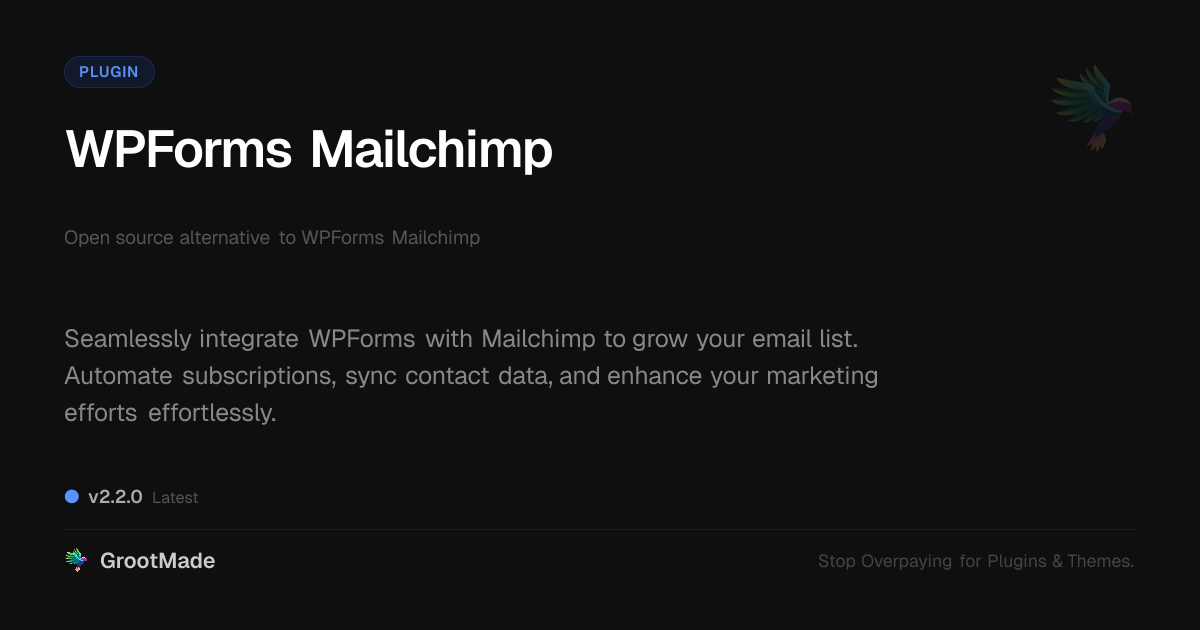 Preview of WPForms Mailchimp
