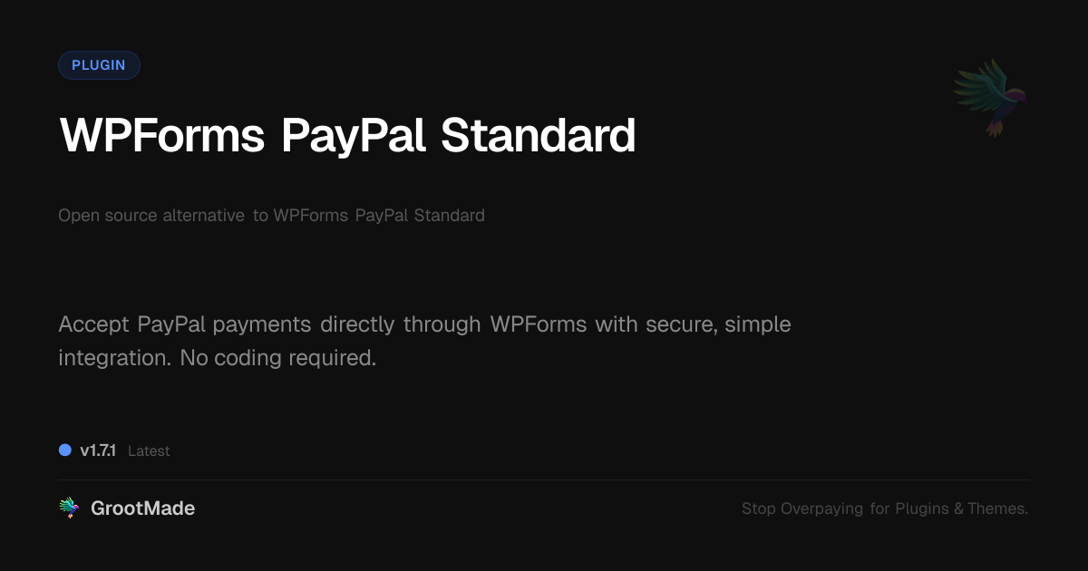 Preview of WPForms PayPal Standard