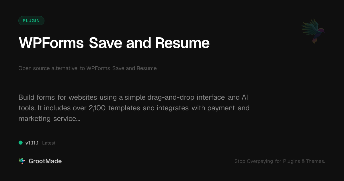 Preview of WPForms Save and Resume