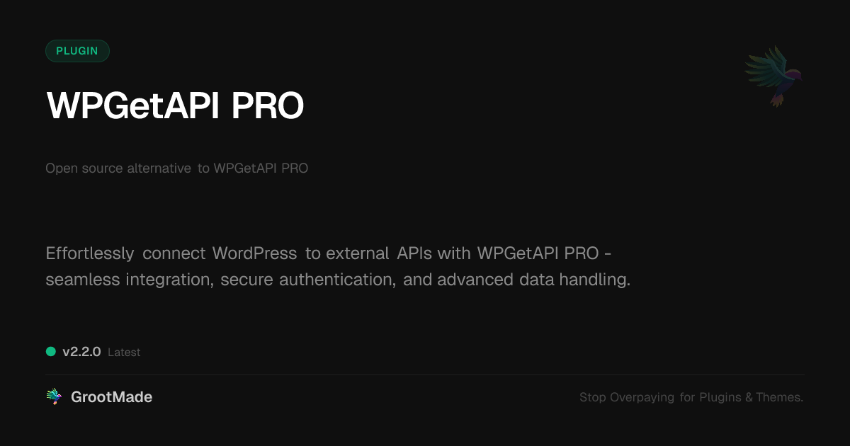 Preview of WPGetAPI PRO