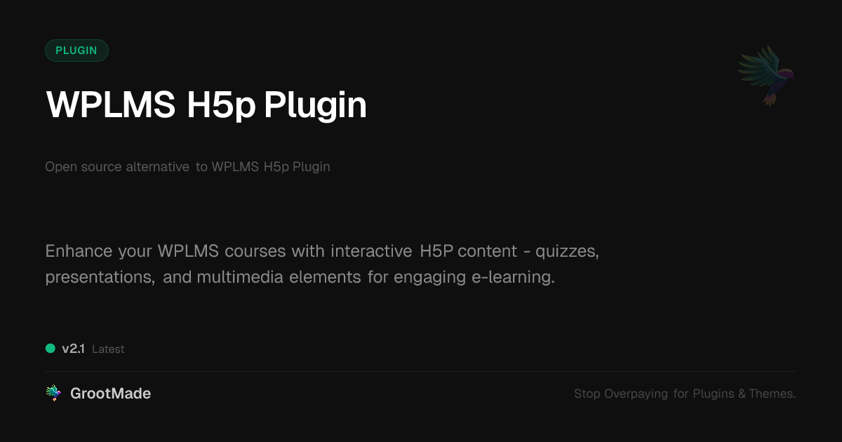 Preview of WPLMS H5p Plugin