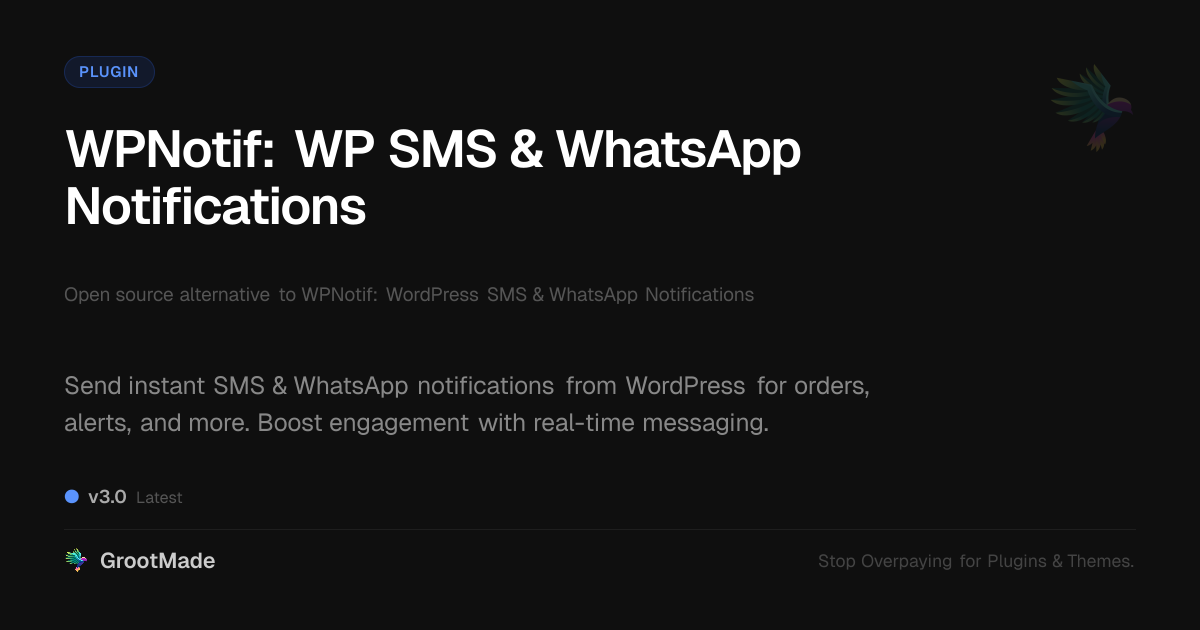Preview of WPNotif: WP SMS & WhatsApp Notifications