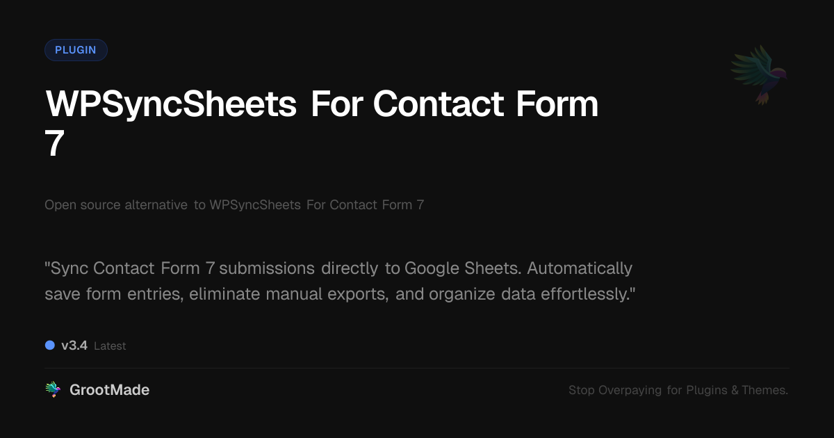 Preview of WPSyncSheets For Contact Form 7