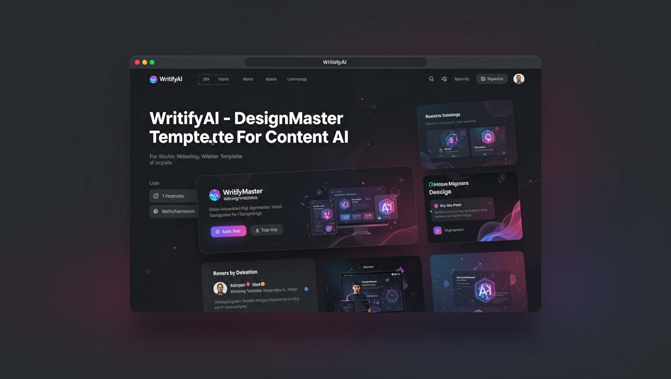 Preview of WritifyAI - DesignMaster Website Template For Content AI