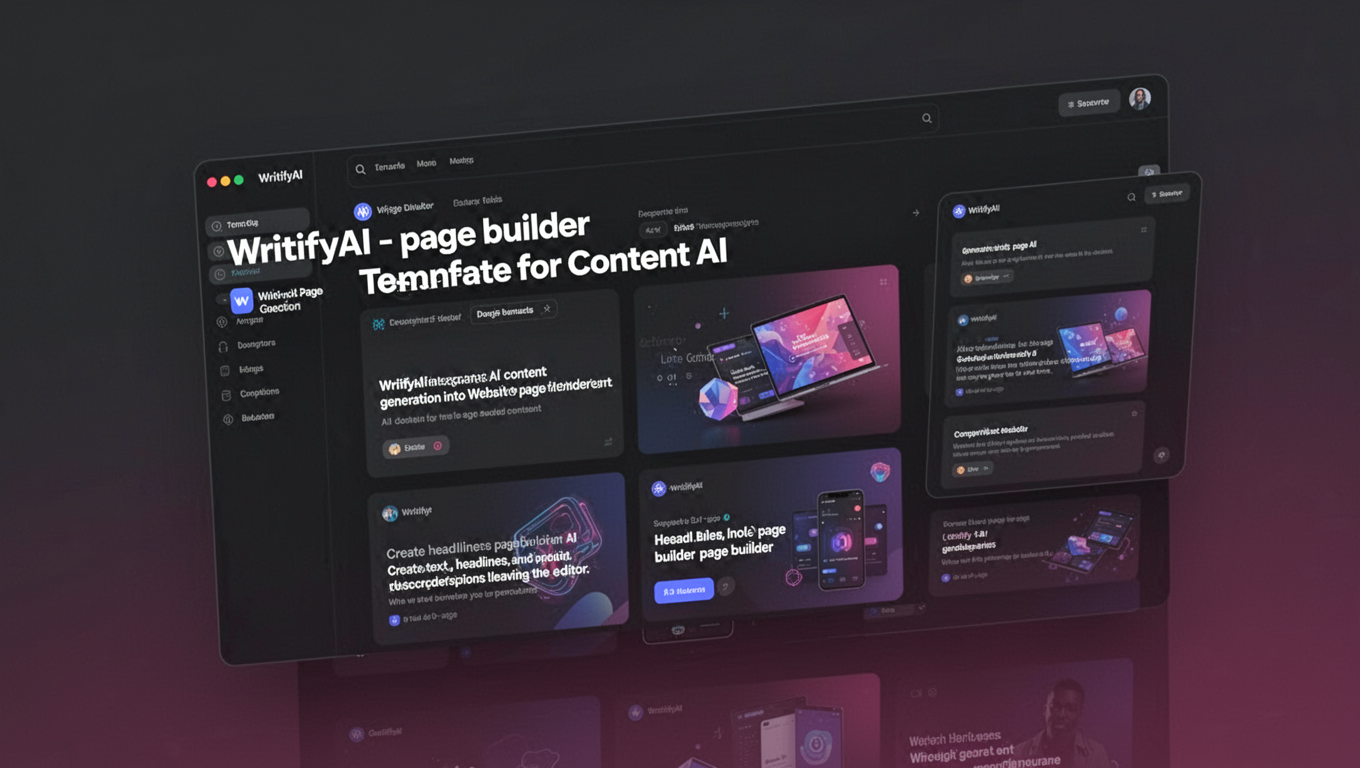 Preview of WritifyAI - Elementor Website Template For Content AI