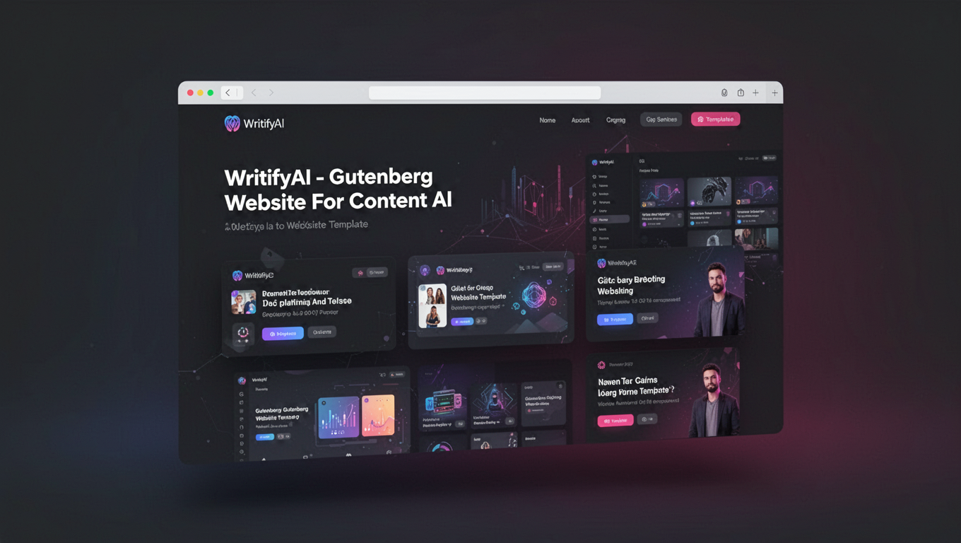Preview of WritifyAI - Gutenberg Website Template For Content AI