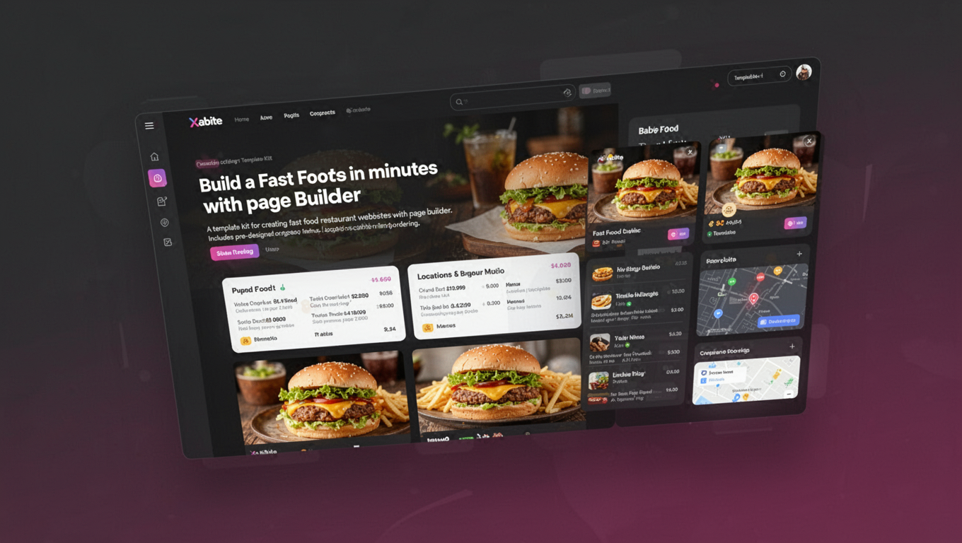 Preview of Xabite - Fast Food Elementor Template Kit