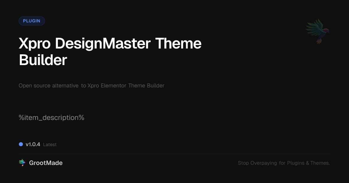 Preview of Xpro DesignMaster Theme Builder