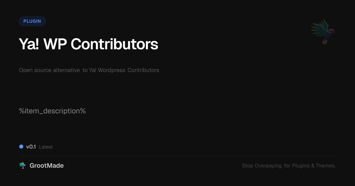 Preview of Ya! WP Contributors