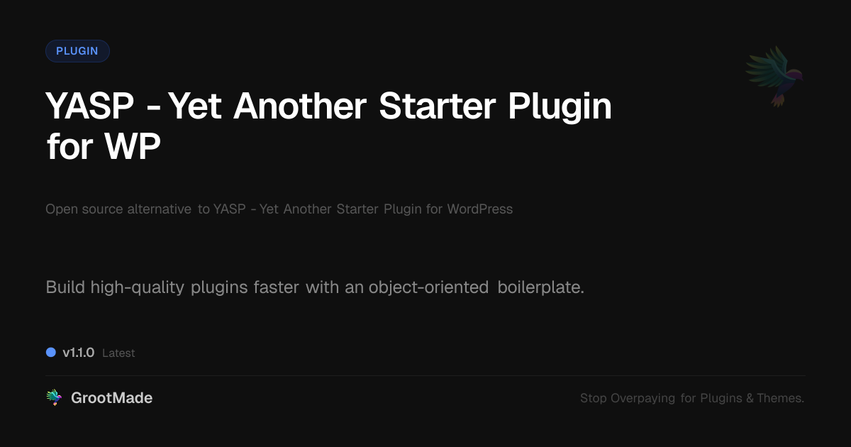 Preview of YASP - Yet Another Starter Plugin for WP