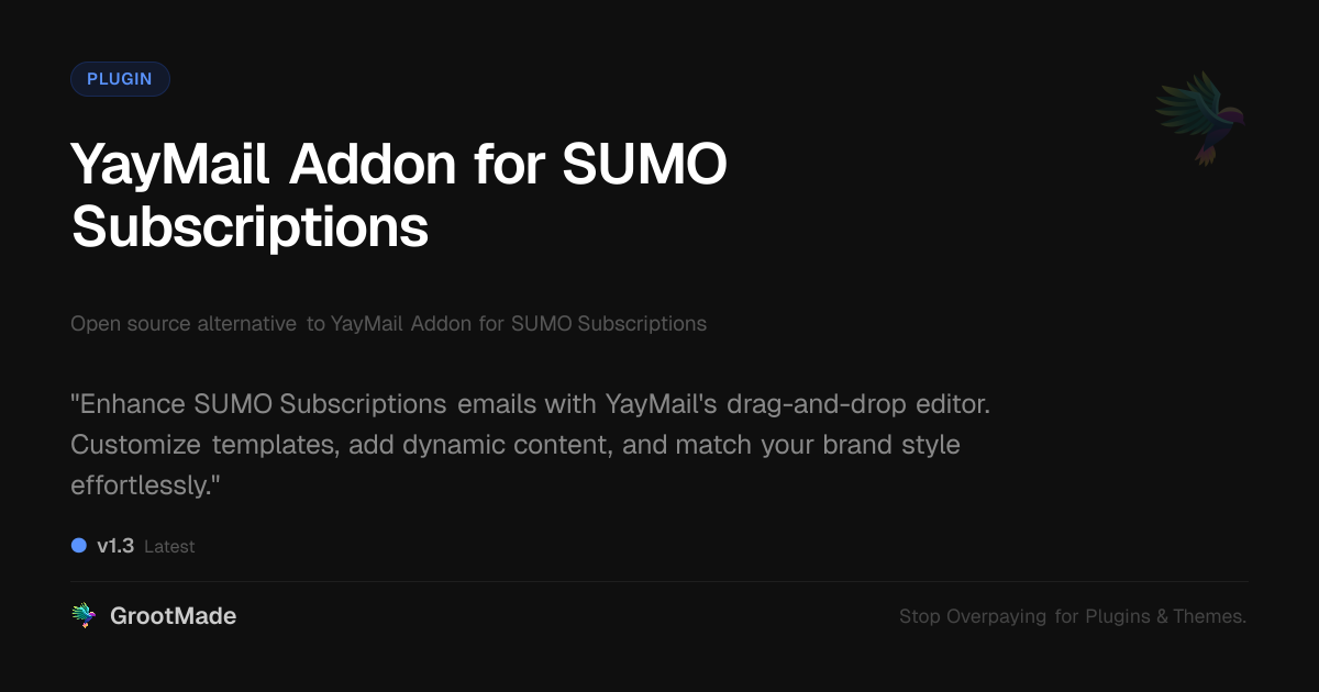 Preview of YayMail Addon for SUMO Subscriptions