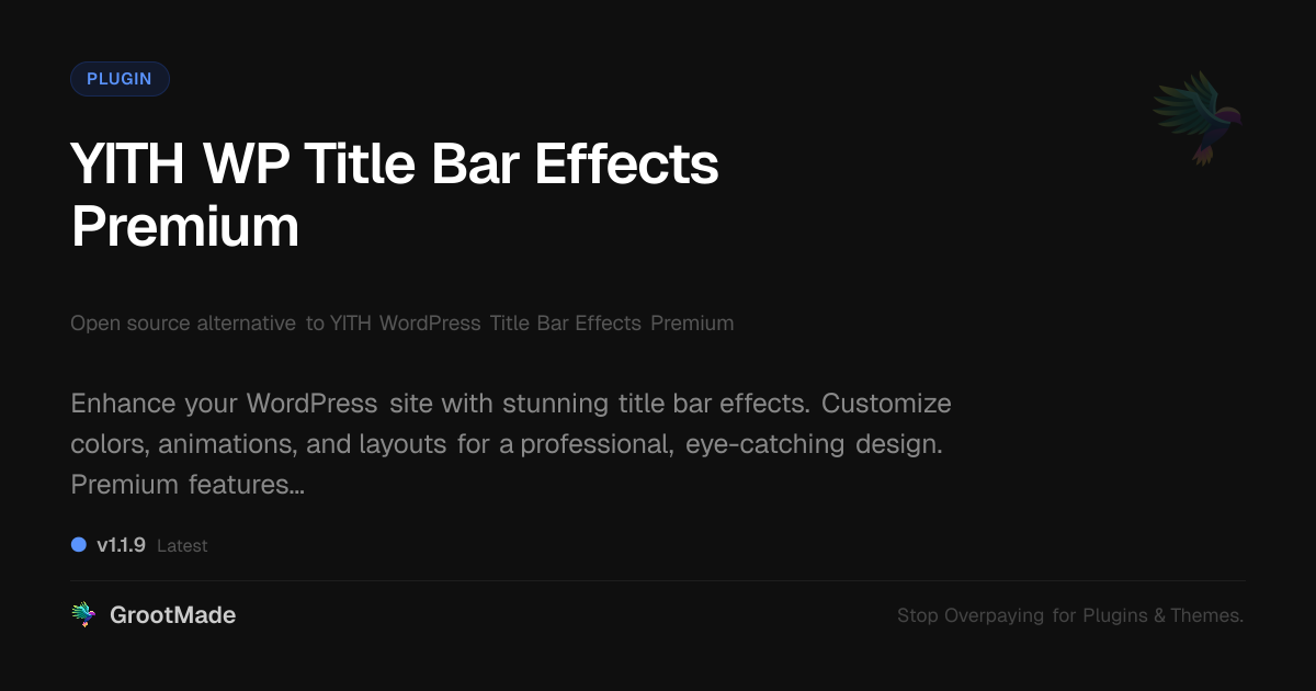Preview of YITH WP Title Bar Effects Premium