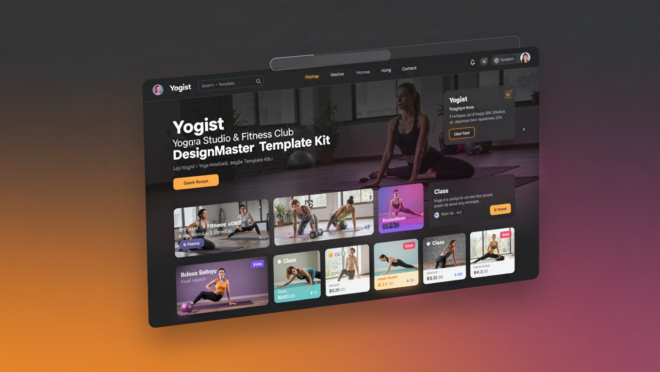 Preview of Yogist – Yoga Studio & Fitness Club DesignMaster Template Kit