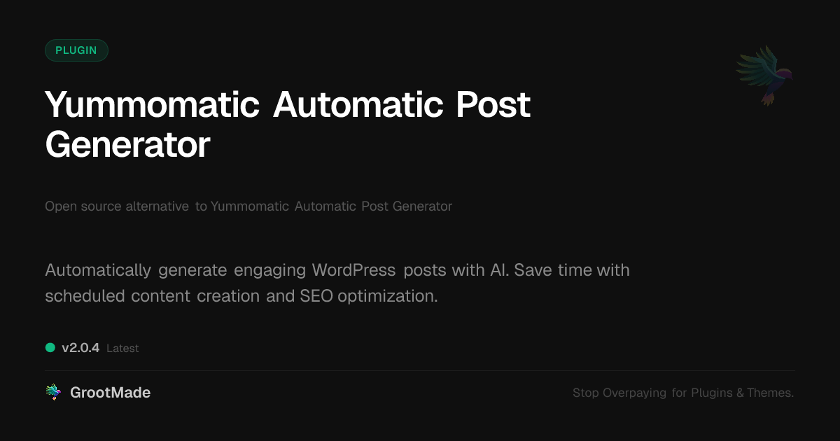 Preview of Yummomatic Automatic Post Generator