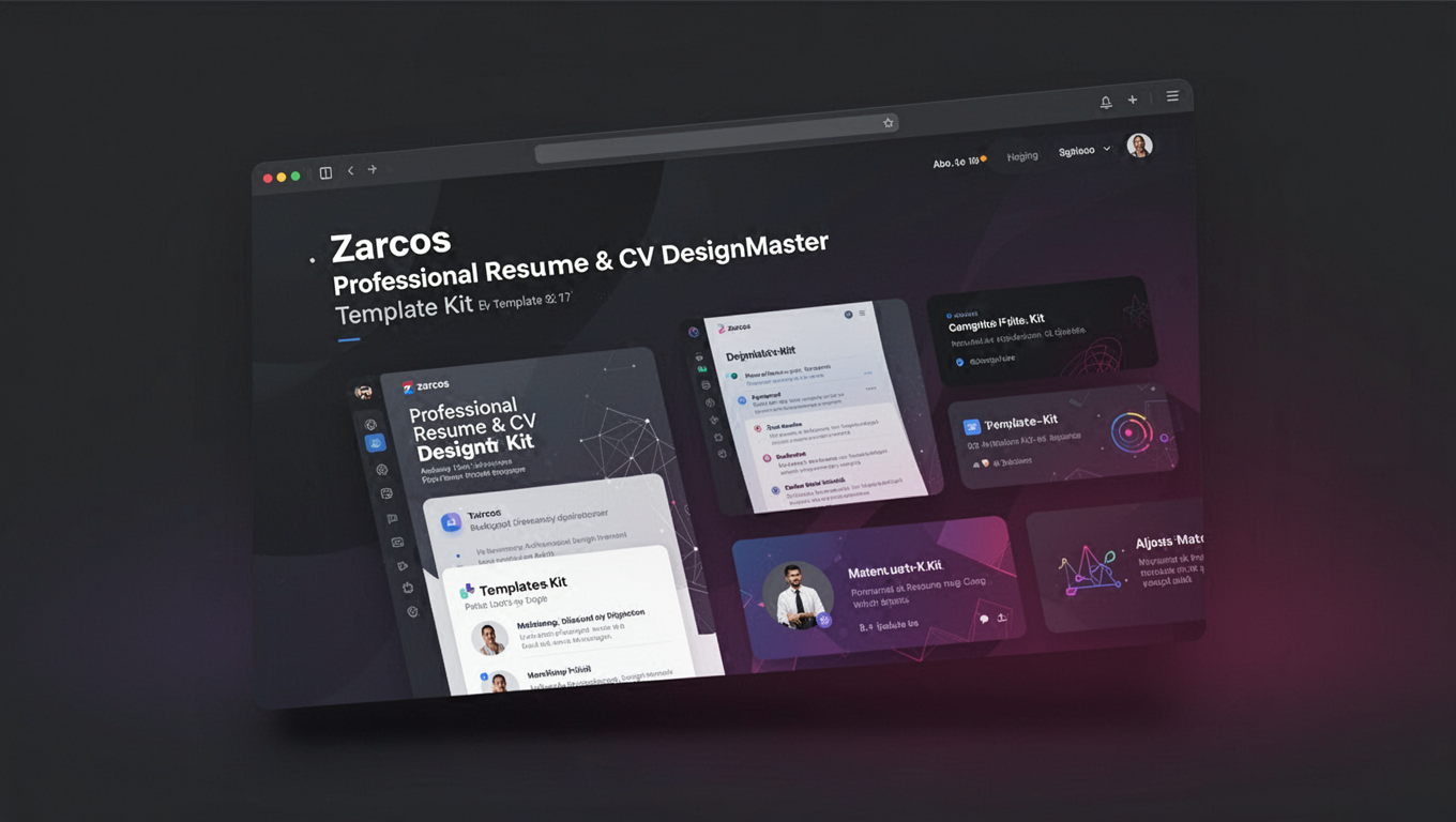 Preview of Zarcos - Professional Resume & CV DesignMaster Template Kit