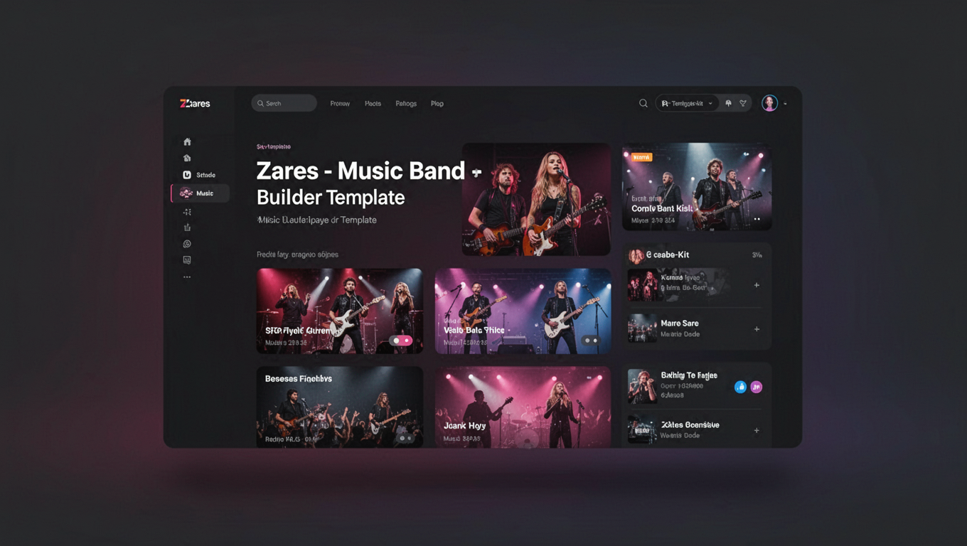 Preview of Zares - Music Band Elementor Template