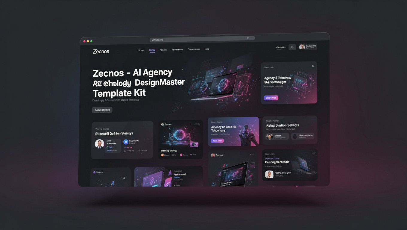 Preview of Zecnos - AI Agency & Technology DesignMaster Template Kit