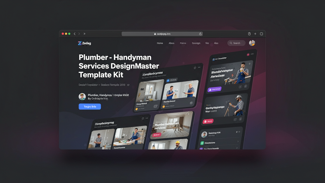 Preview of Zedag - Plumber, Handyman Services DesignMaster Template Kit