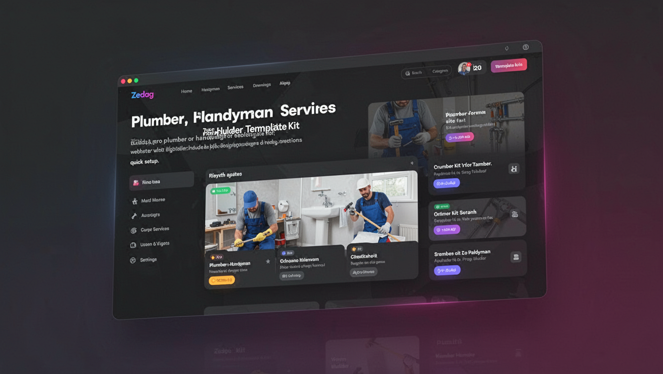 Preview of Zedag - Plumber, Handyman Services Elementor Template Kit