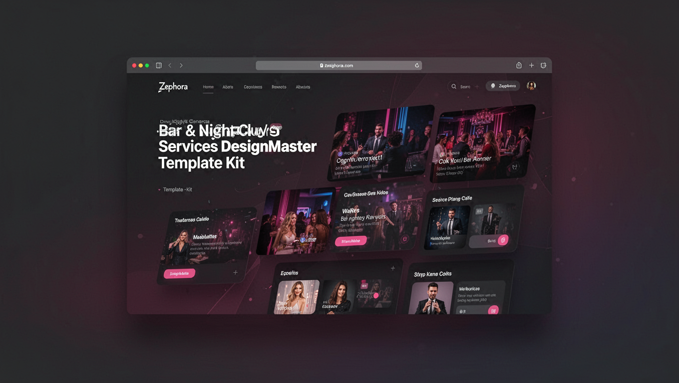 Preview of Zephora - Bar & Night Club Services DesignMaster Template Kit