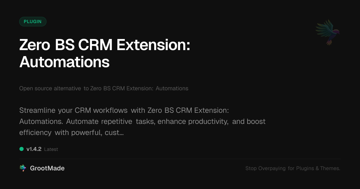 Preview of Zero BS CRM Extension: Automations