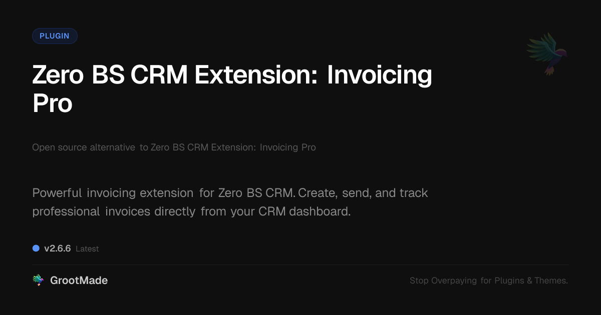 Preview of Zero BS CRM Extension: Invoicing Pro