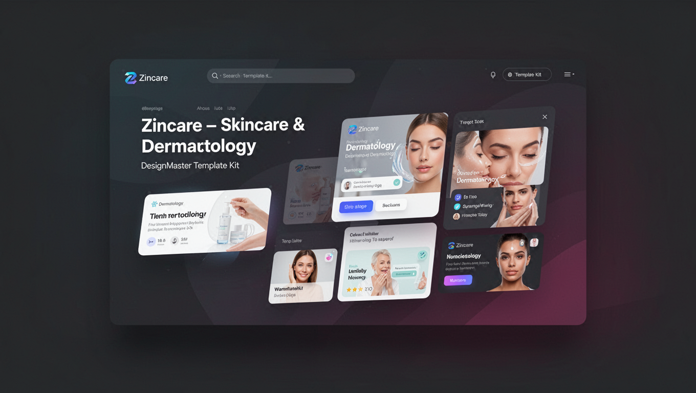 Preview of Zincare – Skincare & Dermatology DesignMaster Template Kit