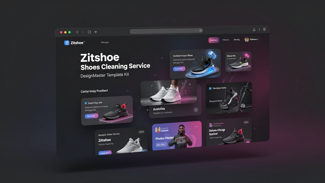 Preview of Zitshoe - Shoes Cleaning Service DesignMaster Template Kit