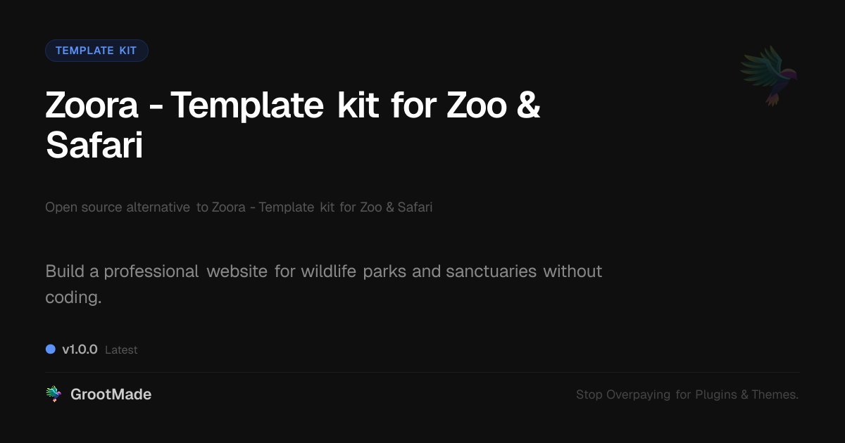 Preview of Zoora - Template kit for Zoo & Safari