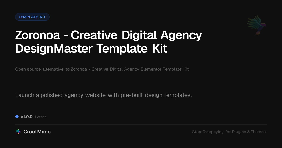 Preview of Zoronoa - Creative Digital Agency DesignMaster Template Kit